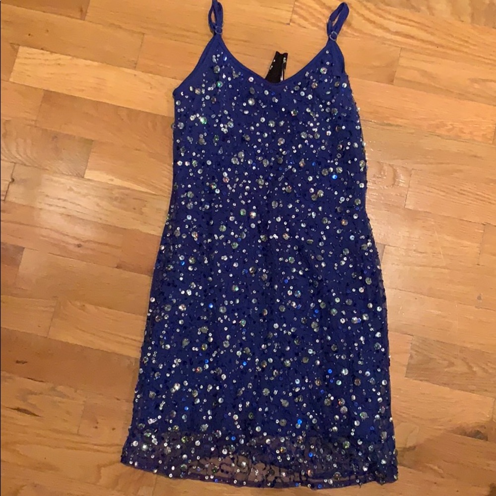 Lost & found girls blue dress with sequins size 8